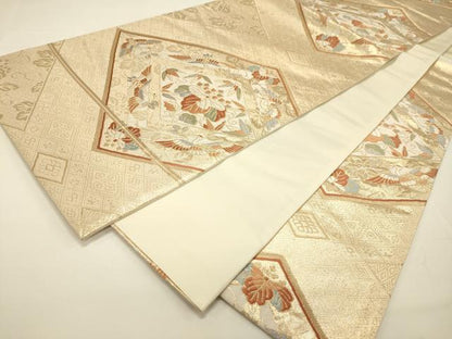 平和屋着物◎六通柄袋帯 唐織 華がさね 錦匠 金糸 正絹 逸品 DAAJ7735fc