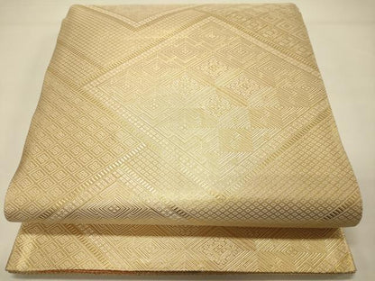 平和屋着物◎佐賀錦 両面 六通柄袋帯 地紙重ね吉祥文 金糸 正絹 逸品 DAAJ7738fc