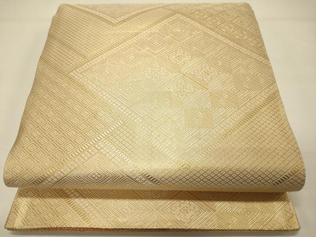 平和屋着物◎佐賀錦 両面 六通柄袋帯 地紙重ね吉祥文 金糸 正絹 逸品 DAAJ7738fc