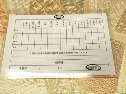 平和屋着物◎佐賀錦 両面 六通柄袋帯 地紙重ね吉祥文 金糸 正絹 逸品 DAAJ7738fc