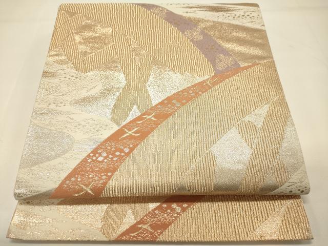 平和屋着物◎六通柄袋帯 籬花鳥文 金銀糸 正絹 逸品 DAAJ7744fc