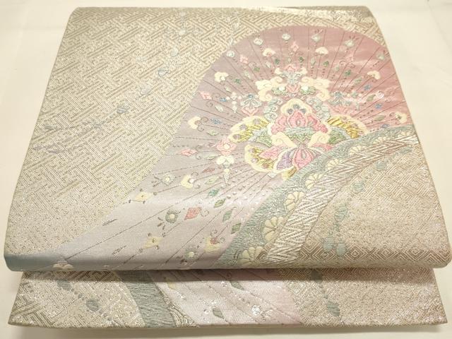 平和屋着物◎六通柄袋帯 唐織 洋花文 金銀糸 正絹 逸品 DAAJ7768fc