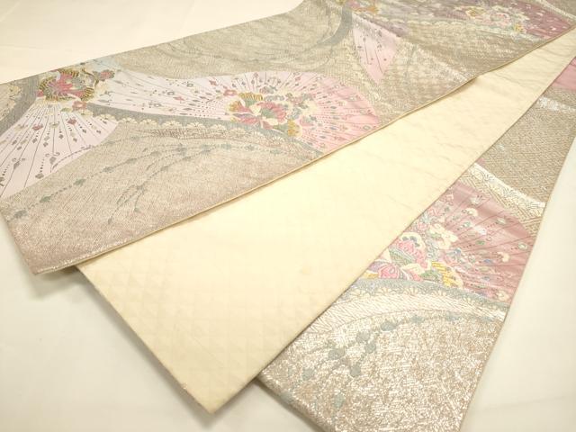 平和屋着物◎六通柄袋帯 唐織 洋花文 金銀糸 正絹 逸品 DAAJ7768fc
