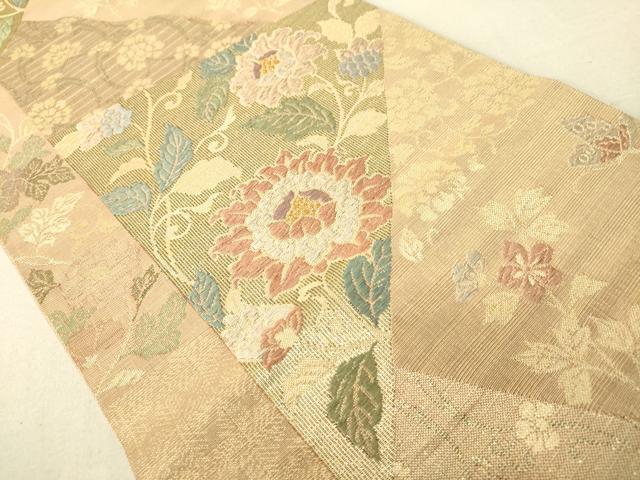 平和屋着物◎六通柄袋帯 天平献上裂形文 金糸 正絹 逸品 DAAJ7778fc