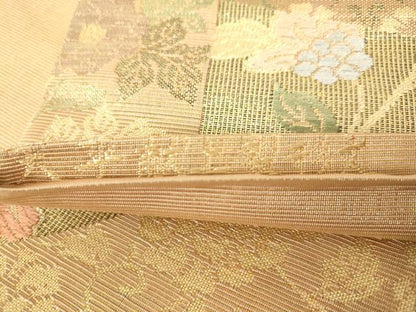 平和屋着物◎六通柄袋帯 天平献上裂形文 金糸 正絹 逸品 DAAJ7778fc