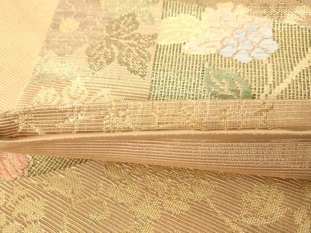 平和屋着物◎六通柄袋帯 天平献上裂形文 金糸 正絹 逸品 DAAJ7778fc