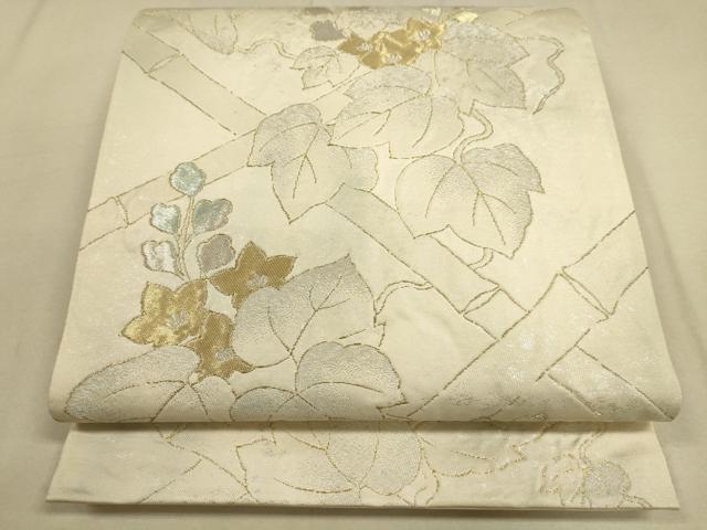 平和屋着物●六通柄袋帯 蔦の葉花文 金銀糸 正絹 逸品 DAAJ8574jm
