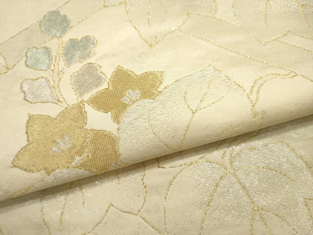 平和屋着物●六通柄袋帯 蔦の葉花文 金銀糸 正絹 逸品 DAAJ8574jm