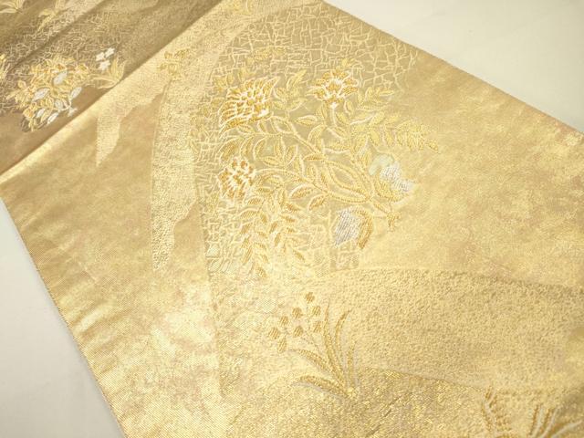 平和屋着物●六通柄袋帯 花鳥文 金銀糸 引箔 正絹 逸品 DAAJ8684jm