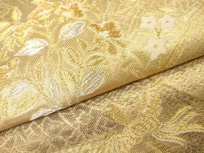 平和屋着物●六通柄袋帯 花鳥文 金銀糸 引箔 正絹 逸品 DAAJ8684jm