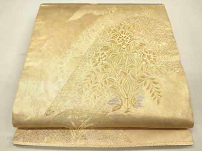 平和屋着物●六通柄袋帯 花鳥文 金銀糸 引箔 正絹 逸品 DAAJ8684jm