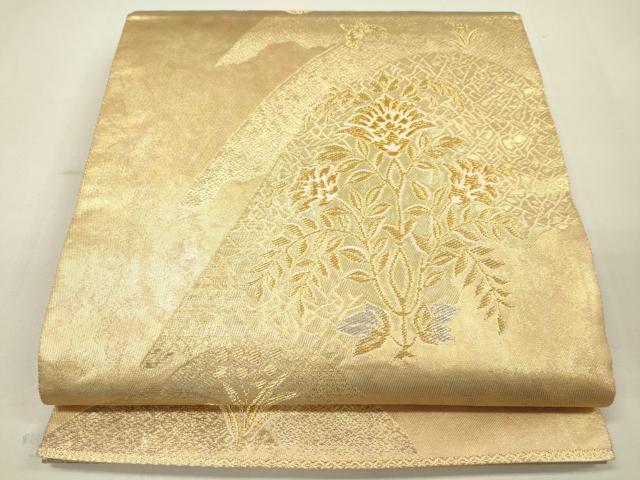 平和屋着物●六通柄袋帯 花鳥文 金銀糸 引箔 正絹 逸品 DAAJ8684jm