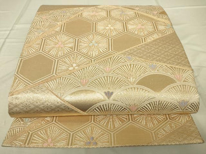 平和屋着物◎六通柄袋帯 光悦錦 金糸 正絹 逸品 DAAK2095zy