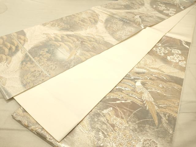 平和屋着物◎六通柄袋帯 京洛錦 花鳥松文 金銀糸 二重引箔 正絹 逸品 DAAK2136zy
