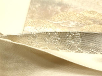 平和屋着物◎六通柄袋帯 京洛錦 花鳥松文 金銀糸 二重引箔 正絹 逸品 DAAK2136zy
