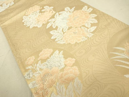 平和屋着物◎六通柄袋帯 唐織 花丸観世流水文 金銀糸 正絹 逸品 DAAK2238zy