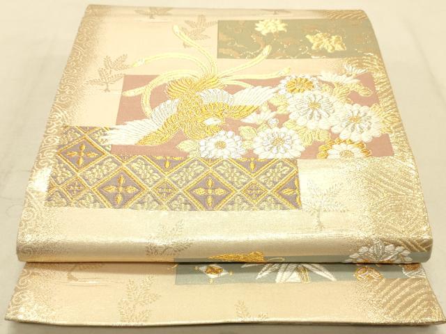 平和屋着物◎六通柄袋帯 鳳凰花文 金銀糸 正絹 逸品 DAAK2278zy