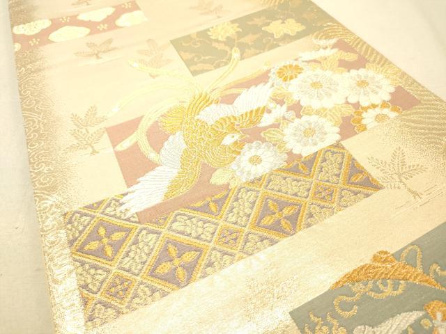 平和屋着物◎六通柄袋帯 鳳凰花文 金銀糸 正絹 逸品 DAAK2278zy