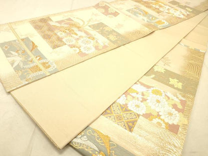 平和屋着物◎六通柄袋帯 鳳凰花文 金銀糸 正絹 逸品 DAAK2278zy