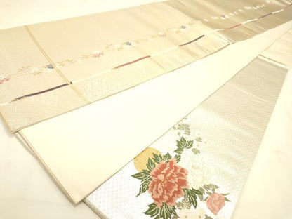 平和屋着物◎太鼓柄袋帯 唐織 花車文 金銀糸 正絹 逸品 DAAK2317zy