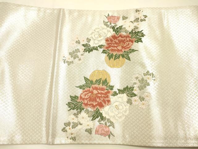 平和屋着物◎太鼓柄袋帯 唐織 花車文 金銀糸 正絹 逸品 DAAK2317zy