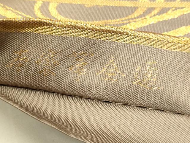 平和屋着物◎全通柄 本袋帯 渡橋流水文 金糸 正絹 逸品 DAAK2426zy