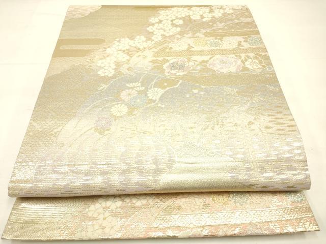 平和屋着物◎六通柄袋帯 松皮菱花文 金銀糸 正絹 逸品 DAAK2435zy