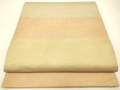 平和屋着物◎全通柄袋帯 霞文 金糸 正絹 逸品 DAAK2449zy