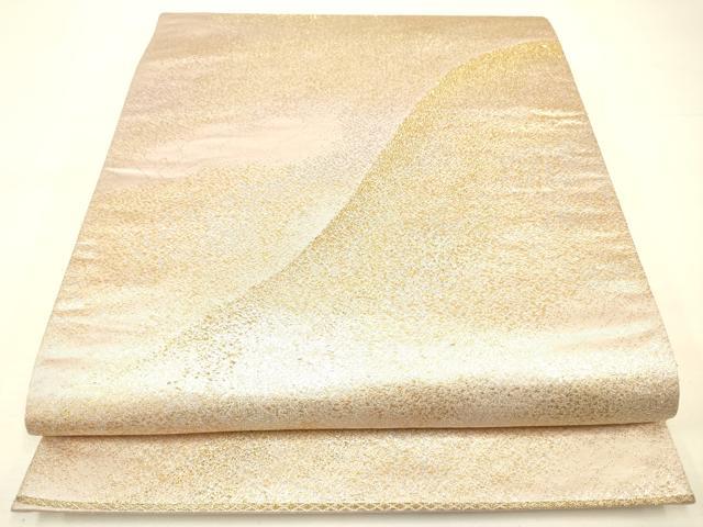 平和屋着物◎六通柄袋帯 金彩錦 遠山文 金銀糸 正絹 逸品 DAAK2457zy