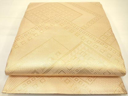 平和屋着物◎佐賀錦 両面 六通柄袋帯 地紙重ね花文 金糸 正絹 逸品 DAAK2459zy