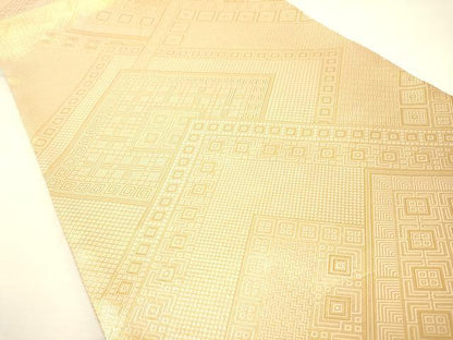 平和屋着物◎佐賀錦 両面 六通柄袋帯 地紙重ね花文 金糸 正絹 逸品 DAAK2459zy