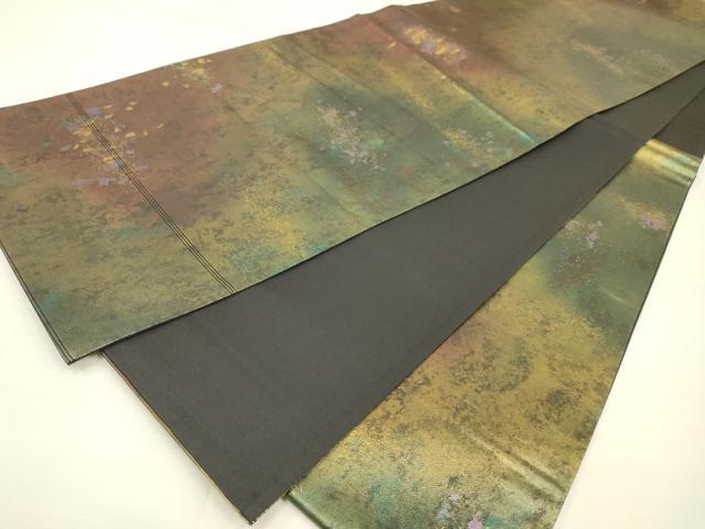 平和屋着物◎六通柄袋帯 霞文 金糸 引箔 正絹 逸品 DAAK2491zy