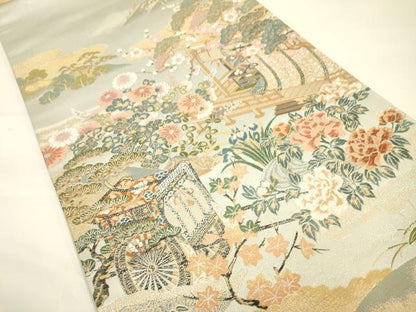 平和屋着物◎六通太鼓柄袋帯 風雅使苑 九百錦 金銀糸 正絹 逸品 DAAK2494zy
