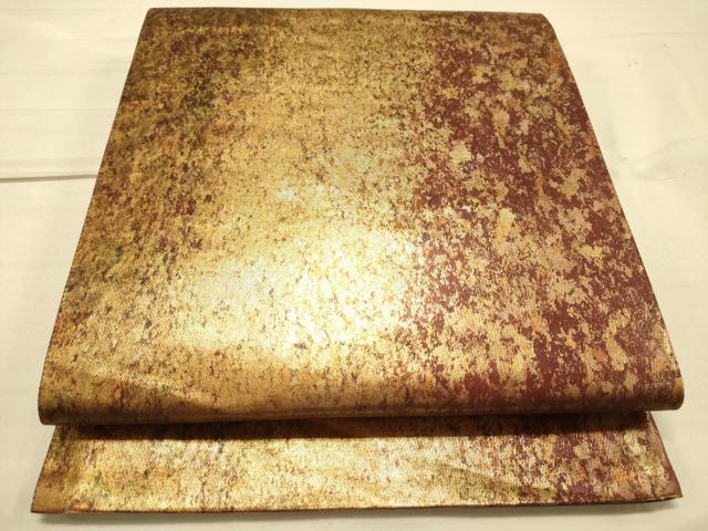 平和屋着物◎六通柄袋帯 霞文 金糸 引箔 正絹 逸品 DAAK2563ob