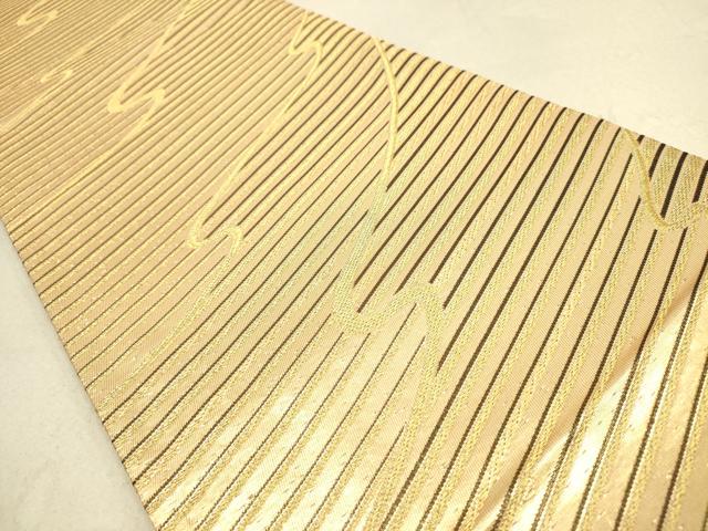 平和屋着物◎佐賀錦 両面 全通柄袋帯 流水文 金糸 正絹 逸品 DAAK2573ob