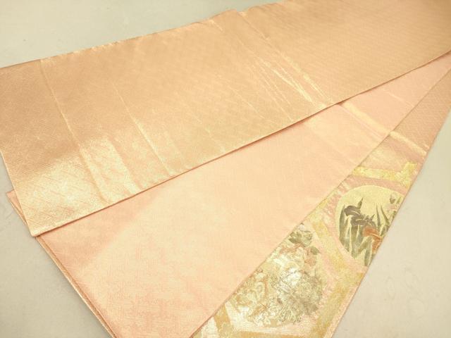 平和屋着物◎佐賀錦 太鼓柄袋帯 亀甲花丸文 金糸 正絹 逸品 DAAK2598ob