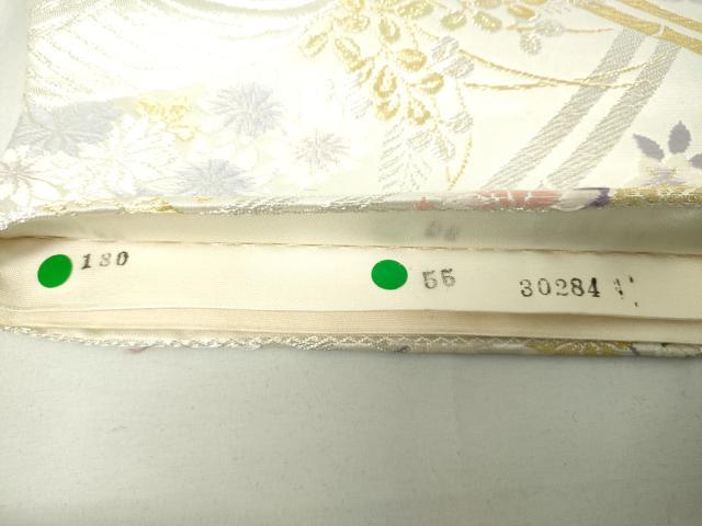 平和屋着物◎六通柄袋帯 唐織 立波花松文 金銀糸 正絹 逸品 DAAK2635ob