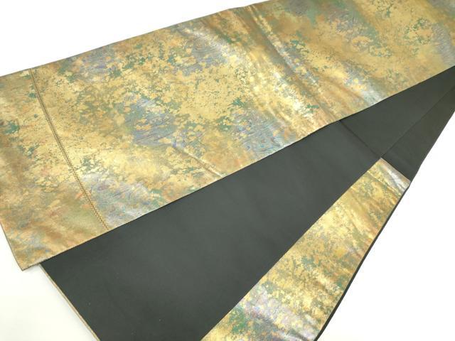 平和屋着物◎六通柄袋帯 霞文 金糸 引箔 正絹 逸品 DAAK2711ob
