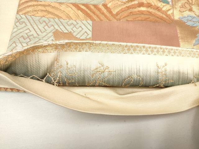 平和屋着物◎六通柄袋帯 唐織 能衣の美 金糸 正絹 逸品 DAAK2725ob