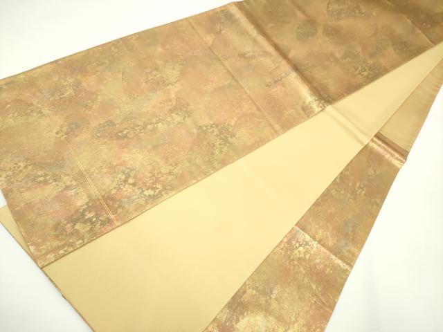 平和屋着物◎六通柄袋帯 霞文 金糸 引箔 正絹 逸品 DAAK2747ob