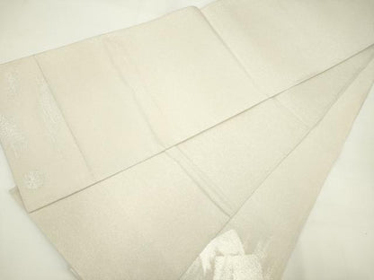 平和屋着物◎綴れ 太鼓柄袋帯 地紙重ね文 銀糸 正絹 逸品 DAAK2754ob