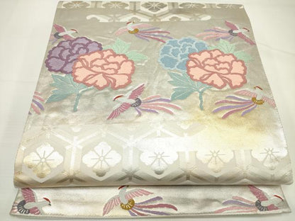 平和屋着物◎佐賀錦 六通柄袋帯 唐織 鳳凰花文 金銀糸 正絹 逸品 DAAK2761ob