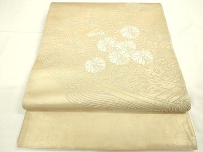 平和屋着物●中国三大刺繍 相良刺繍 総刺繍 太鼓柄袋帯 立波花文 正絹 逸品 DAAK3753du