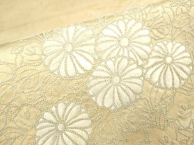 平和屋着物●中国三大刺繍 相良刺繍 総刺繍 太鼓柄袋帯 立波花文 正絹 逸品 DAAK3753du