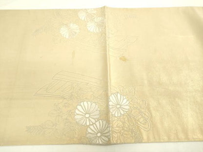 平和屋着物●中国三大刺繍 相良刺繍 総刺繍 太鼓柄袋帯 立波花文 正絹 逸品 DAAK3753du