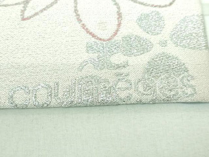 平和屋着物●COURREGES・クレージュ　六通柄袋帯　舞花文　銀糸　正絹　逸品　DAAK4301ic