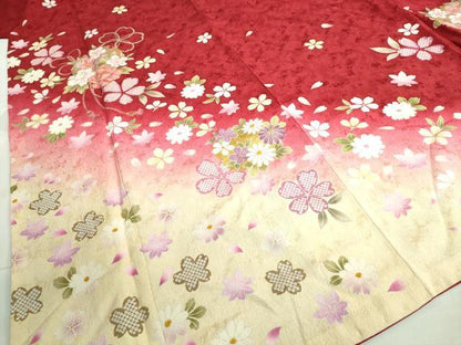 平和屋着物●豪華振袖　雪輪舞桜　暈し染め　金彩　正絹　逸品　DAAK4431ic