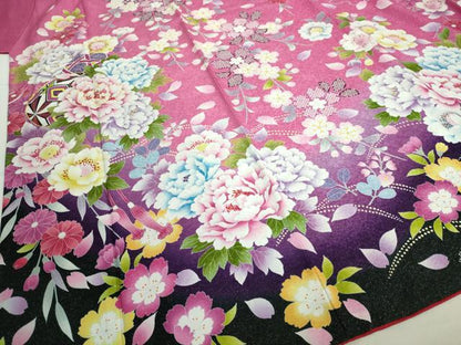 平和屋着物●豪華振袖・長襦袢（無双仕立て）セット 駒刺繍 枝垂れ桜 花手毬 暈し染め 銀通し地 半衿刺繍 逸品 DAAK4883ic