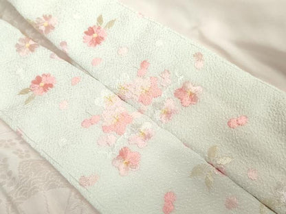 平和屋着物●豪華振袖・長襦袢（無双仕立て）セット 駒刺繍 枝垂れ桜 花手毬 暈し染め 銀通し地 半衿刺繍 逸品 DAAK4883ic