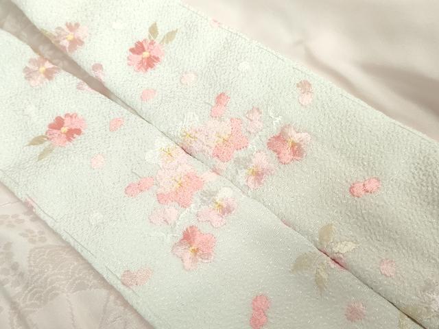 平和屋着物●豪華振袖・長襦袢（無双仕立て）セット 駒刺繍 枝垂れ桜 花手毬 暈し染め 銀通し地 半衿刺繍 逸品 DAAK4883ic